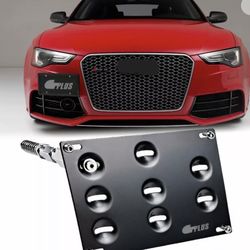 FRONT BUMPER TOW HOOK LICENSE PLATE BRACKET RELOCATOR FOR AUDI 