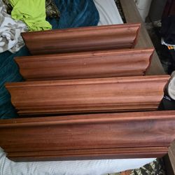 Set of 4 Pottery Barn Wood Crown Molding Ledge Shelves - 24" (2-Foot)