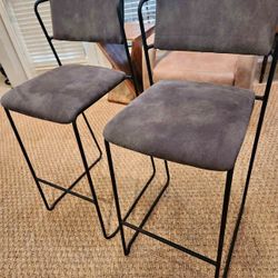 2 Leather Barstools 