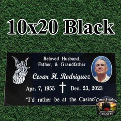 10x20 Granite Headstone