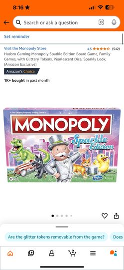 Sparkly Monopoly edition