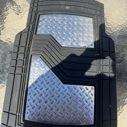 CAT Black & Silver Car Floormat Set. Great Condition !!!!