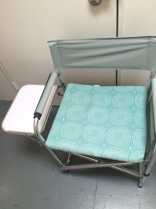 Aluminum director chair folding w/side table