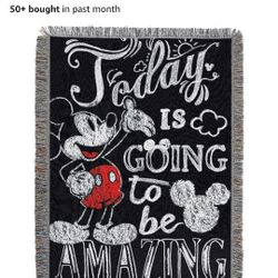 Disney Mickey Mouse Tapestry Throw Blanket 