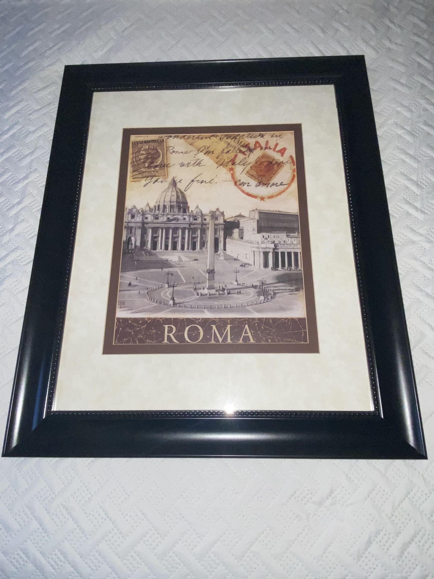 Large Framed Wall Picture Italian Rome
