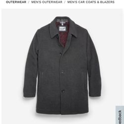 Cole Haan Signature Dark Gray Wool Blend Pea Coat Men's M Classic Fit