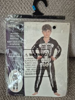 Spirit Halloween Youth Hooded Skeleton Bodysuit