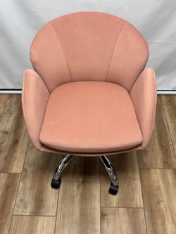 Pink Velvet Swivel Desk Chair