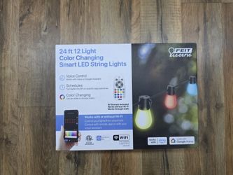 Feit Electric 24ft 12 Light Color Changing Smart LED String Lights WiFi Remote NEW