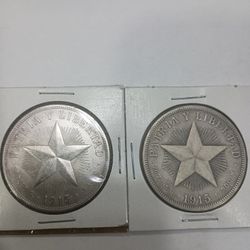 Cuba Silver Pesos Set Of (2 )1915
