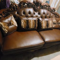 Leather Sofa... Welles Leather 113" Wide Rolled Arm Sofa