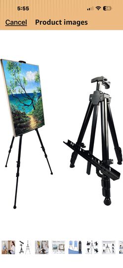 Easel Stand for Sign and Painting, 17-66 Inch Adjustable, Black Portable metal tripod easel for display stand, canvas holder, floor, poster board, wed