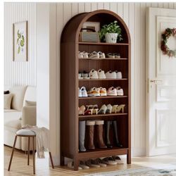70-inch high arched shoe rack, 7-tier shoe rack with 3 adjustable shelves, $100