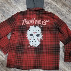 Friday the 13th Flannel Hoodie adult size XXL