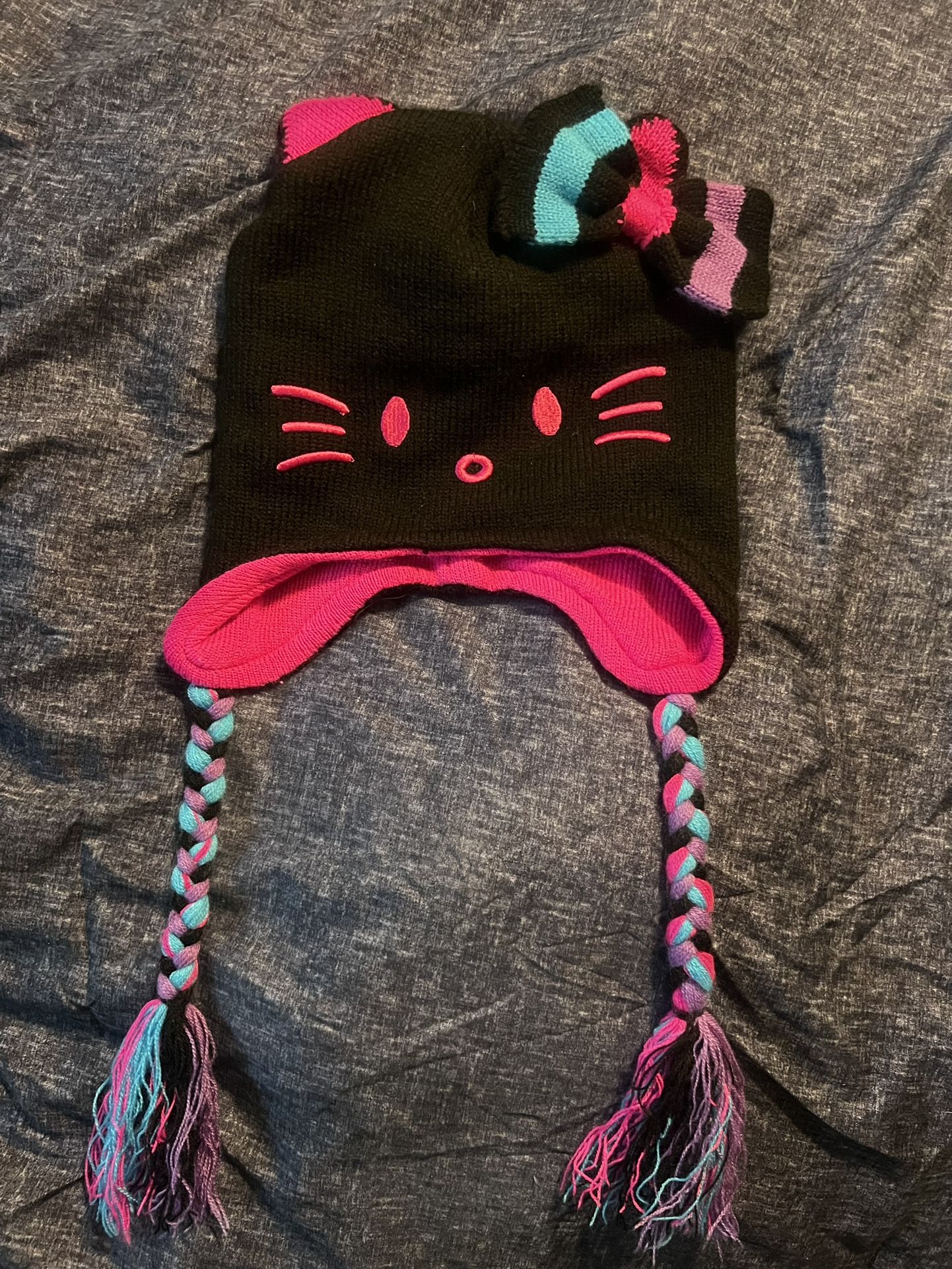 Hello Kitty Beanie Black And Pink Hat