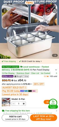 6 pan food display