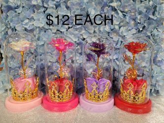 VALENTINE GIFT GALAXY ROSE GLASS DOME LED LIGHT