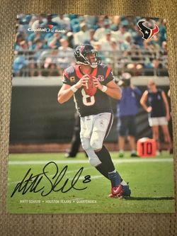 Houston Texans Matt Schaub Autographed photo 8x10 NFL Football Jersey Helmet