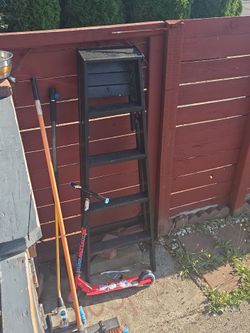 Black wooden ladder