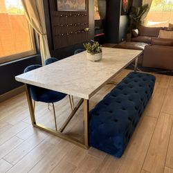 Restoration Hardwear Marble Brass Table 