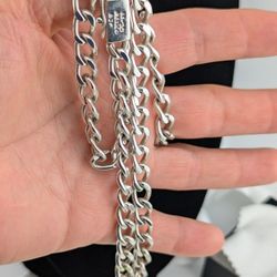 30" Miami Cuban flat Link Sterling Silver Chains  Marked Mexico 