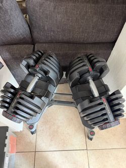 Bowflex 1090 10-90 pound adjustable dumbbells with stand