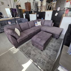 new sectional gray sofa 🛋 couch 🛋 set special visit us we're open every day from 10am to 7pm