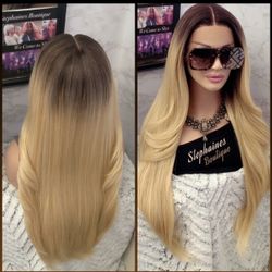 Human Hair Blended Lace Front Wig 