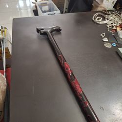 Vintage Hand Carved & Painted Black/Red Wooden Walking Stick, Asian Dragon W/Marble 36" NEW Tip & A Spare Tip Included 