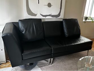 Design within reach Black leather Sofa