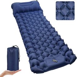 Sleeping Pad, Ultralight Self Inflating Camping Mat Sleeping Pad for Camping with Built-in Foot Pump & Pillow Durable Waterproof Sleeping Mat for Tent