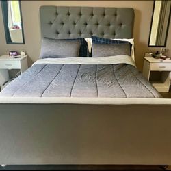 Leighton Queen Upholstered Panel Bed-$125 or best offer!