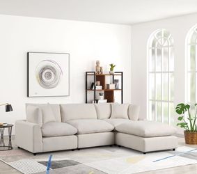 Sand Linen Modular Sectional / 4pc