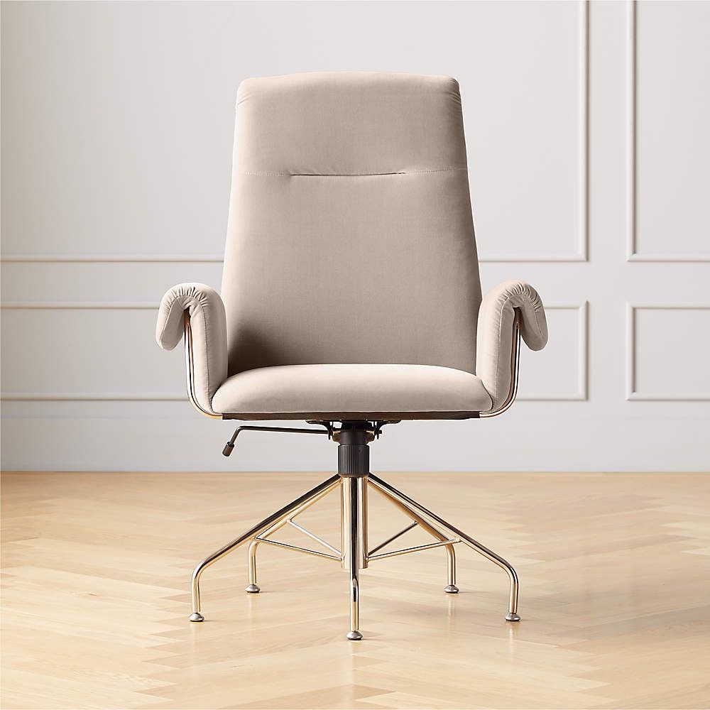 Aesthetic Office Chair | Saviti Bone Velvet Office Chair