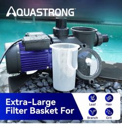 Aquastrong 2HP In/Above Ground Pool Pump with Timer, 220V, 8917GPH, High Flow, Powerful Self Primmin