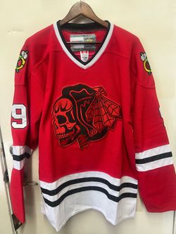 Bobby Hull Chicago Blackhawks Red Skull Red Jersey Size XL