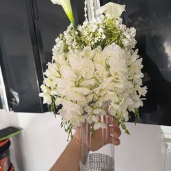 Flowers with blue lights