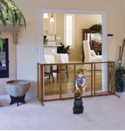 Rochelle Deluxe freestanding dog pet gate with door