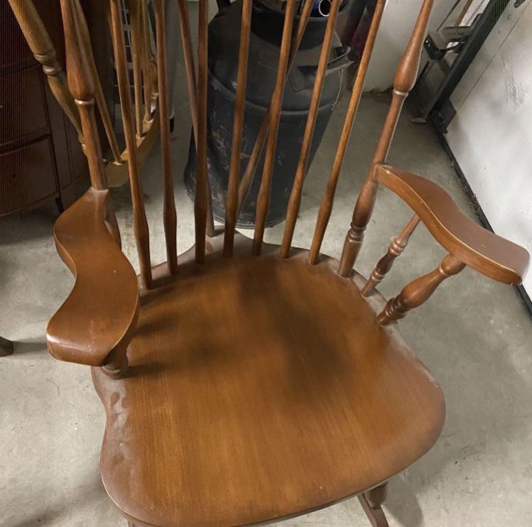 Windsor Style Vintage Low Rocking Chair Made In Japan 