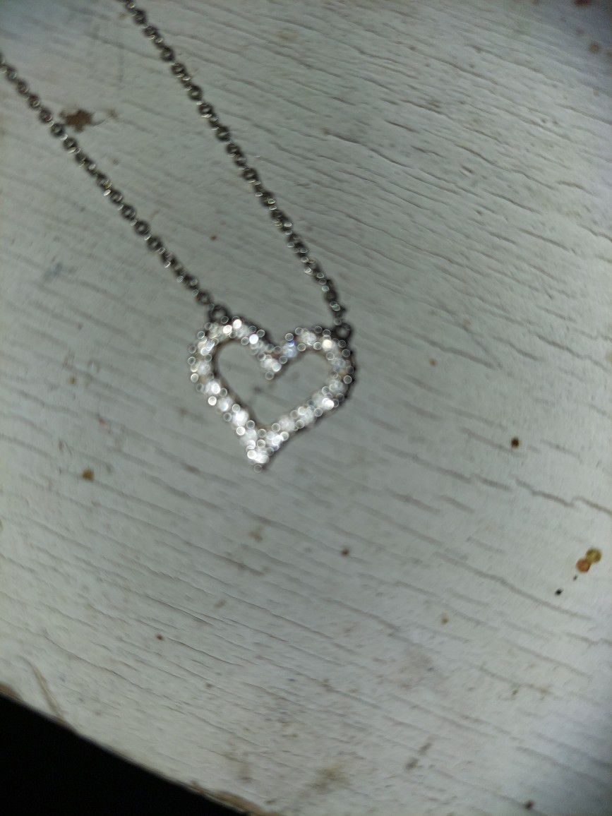Silver 1 C Diamond Necklace 
