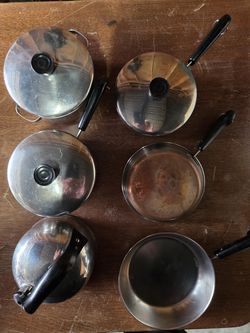 1950's childs copper clad cookware set