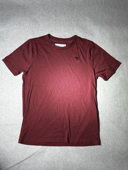 Abercrombie Kids Short Sleeve Shirt Size 11/12 Medium Maroon Burgundy Moose Tee