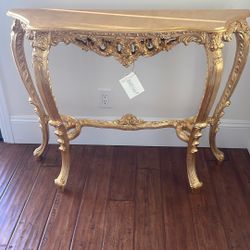 Gold Leafed Console Table French Italian 