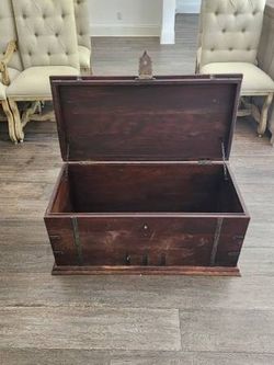 Antique Wooden Trunk Chest 