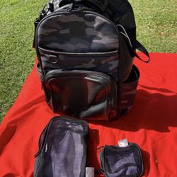 Itzy Ritzy Premium Black Camo Diaper Bag With Changing Pad