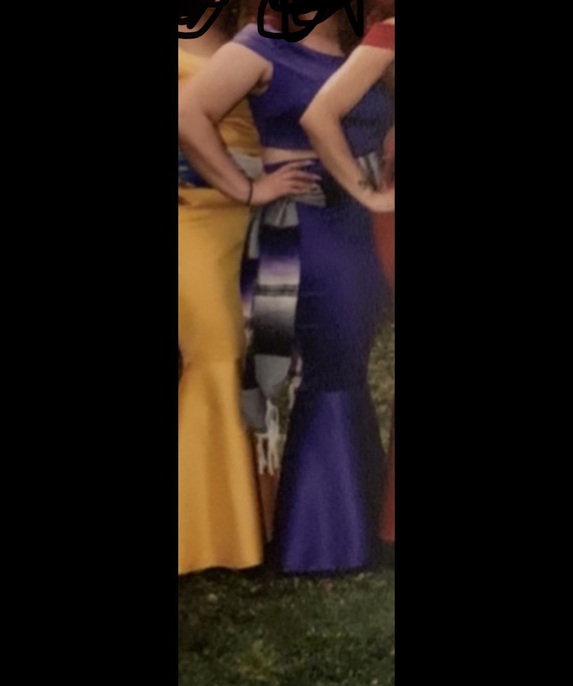 Purple Mexican Theme Mermaid Style Dress W/Reboso