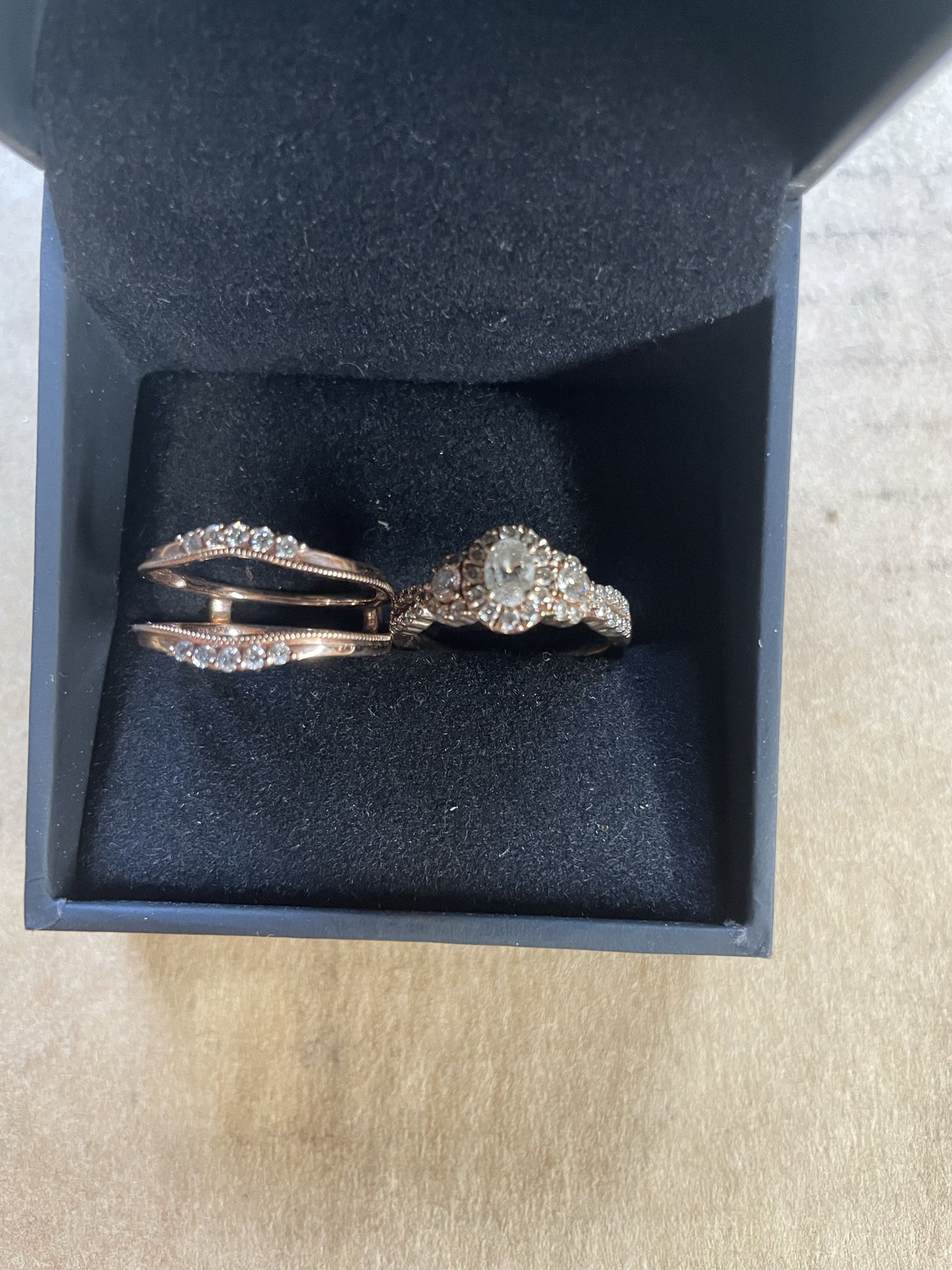 1.5ct Diamond Wedding Ring And Wedding Band (rose gold)