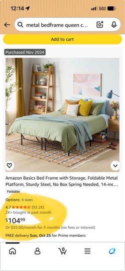 Black Metal Folding Bed Frame
