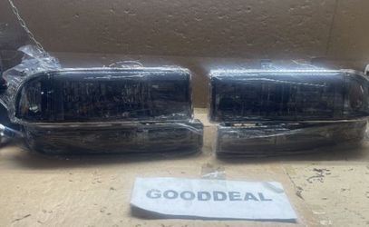 #195 Fit 98-04 Chevy Blazer/Chevrolet S10 Chrome Housing Smoked Clear LED DRL Switchback Headlight 