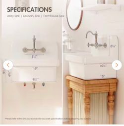 White Farmhouse Utility Laundry Sink